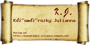 Késmárszky Julianna névjegykártya